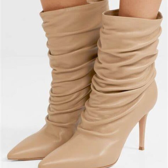 Gianvito Rossi Cecile Leather Ankle Boots Size 36.5 - Picture 2 of 10